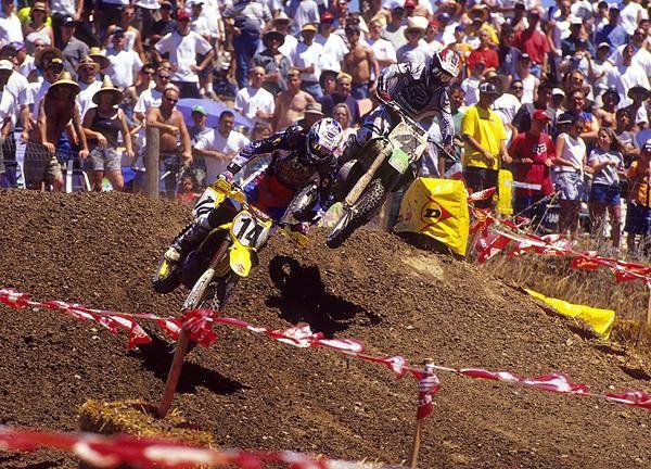 Kevin and his long time rival Rick Carmichael doing battle. It was always amazing to watch these two bang bars. 