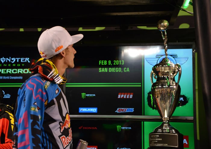  I caught Ken Roczen staring at the prize...don't get ahead of yourself Kenny!