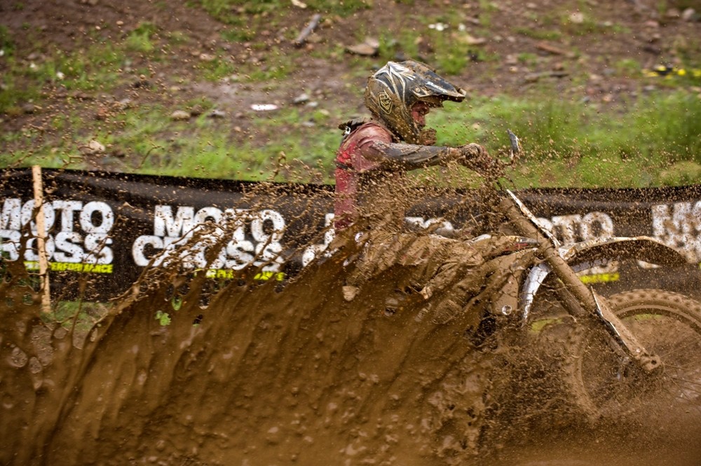 Jared slopping around in the mud at RD1 in Nanaimo where he took 3rd in MX2 for the day.