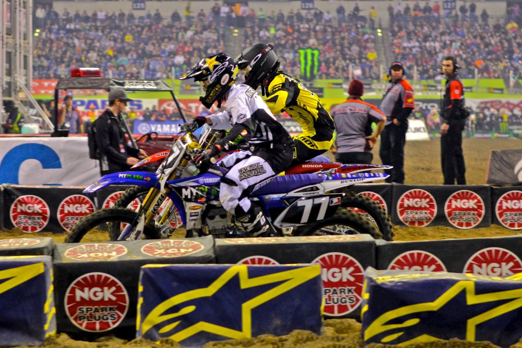 Jeremy Martin made the move on Cole just after the sand section, switching down to a lower line and giving him the faster outside lane for the next turn. Cole didn't let down and continued to charge behind Martin to gain back his 3rd place spot.
