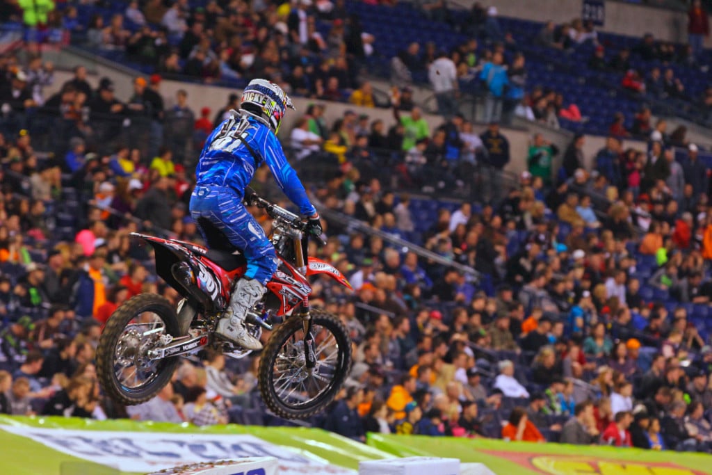 Despite not making the night show, talking to Nicky Beatty in the stands later, he revealed that he is in high spirits heading into the next round in Toronto. It is clear that his attitude, fitness, and skill level are all getting him closer to making the night show an eventual reality. Really wishing him the best during the next rounds of Supercross!